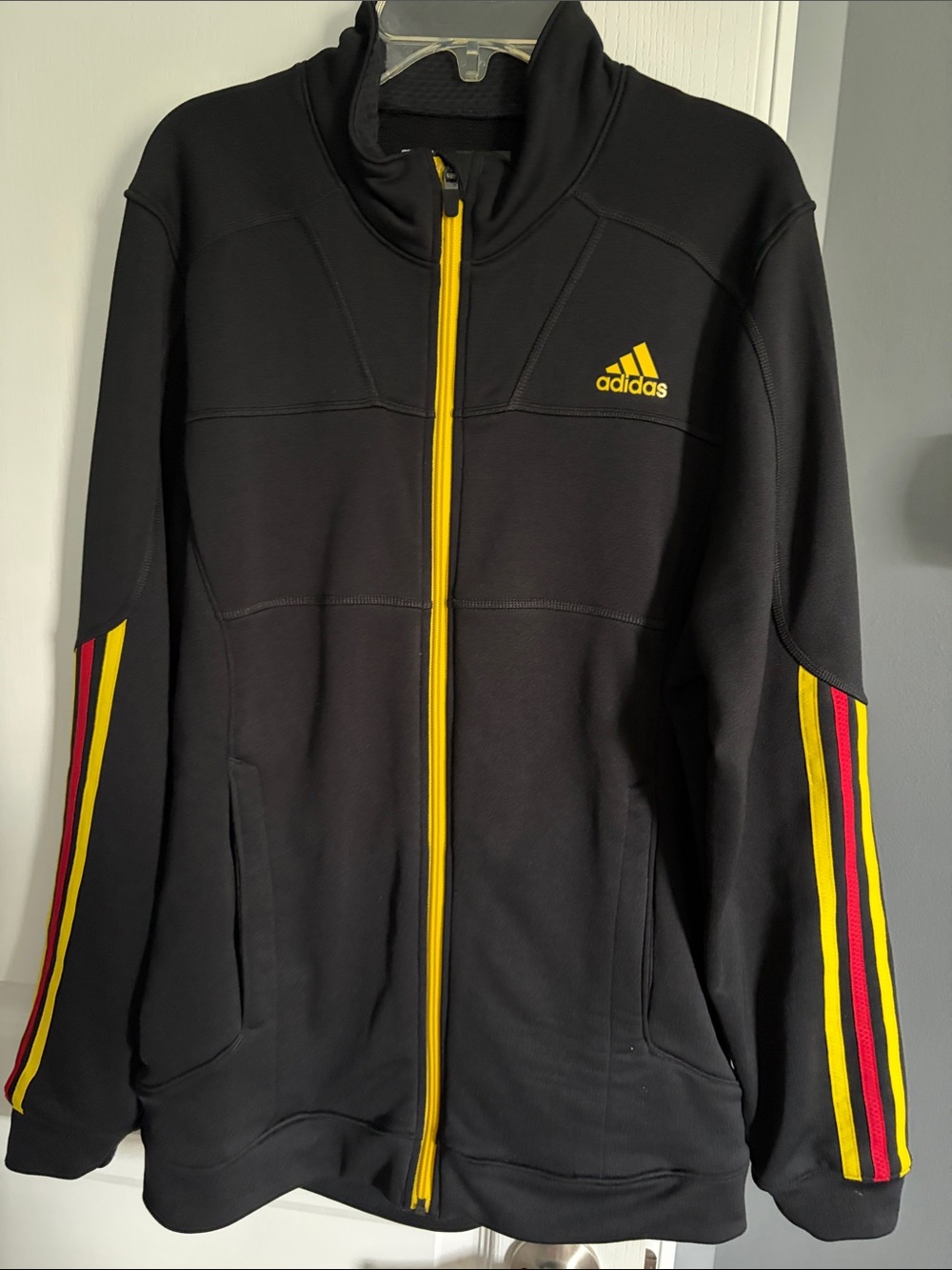adidas climalite marathon 10 | Black Track Jacket with Yellow, Red and Accents
